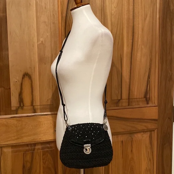 The Sak - Woven Crossbody Bag, Black/Iridescent Sequins/Metallic Silver - EUC - Picture 12 of 12